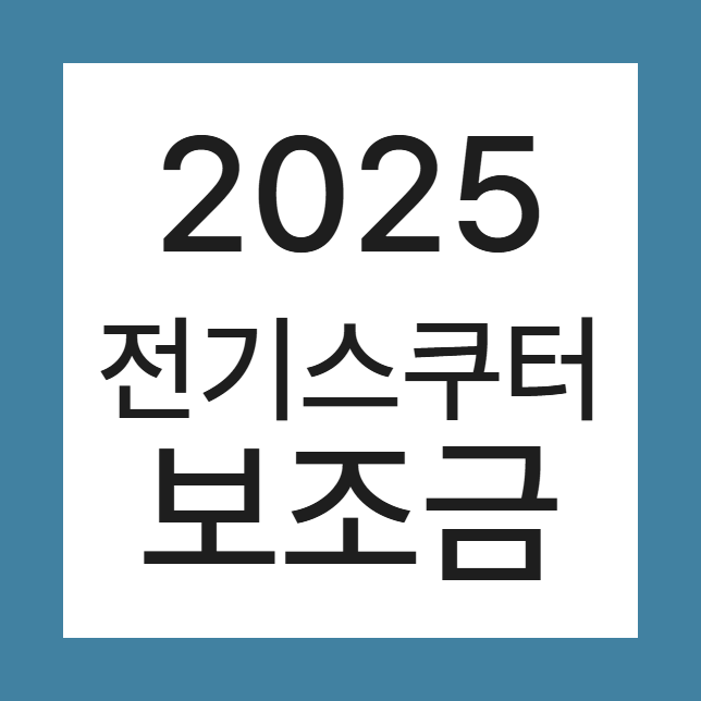 2025 전기스쿠터 보조금