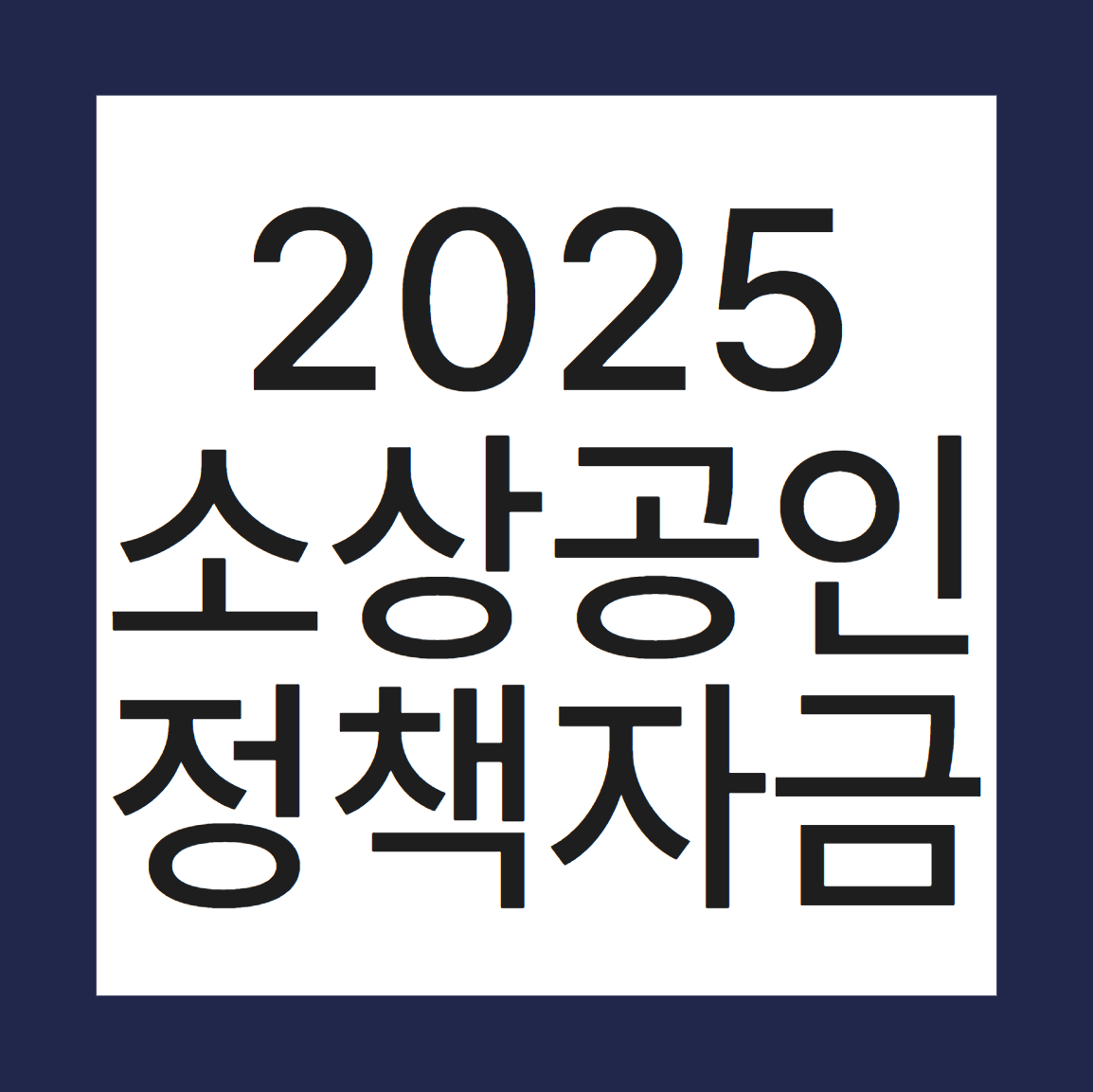 2025 소상공인 정책자금