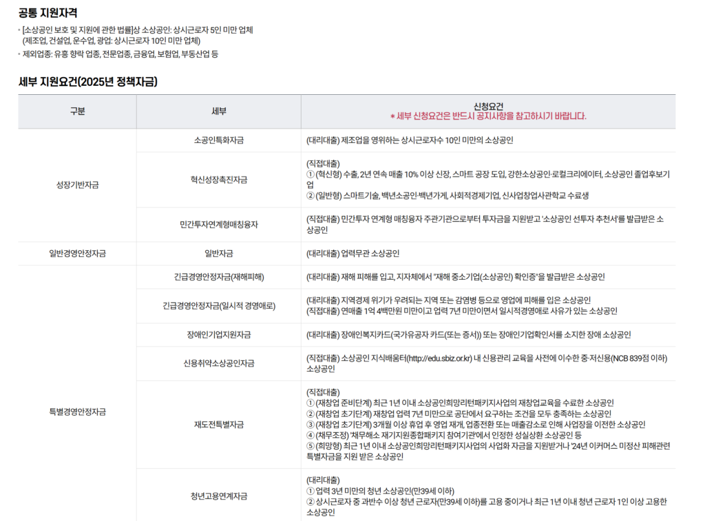 2025 소상공인 정책자금 완벽정리: 대출, 신청방법, 제외업종, 탕감 여부까지 4 image 6
